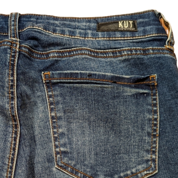 Kut from the Kloth Connie Ankle Skinny Raw Frayed High Low Hem Mid Rise Jeans - Picture 6 of 9